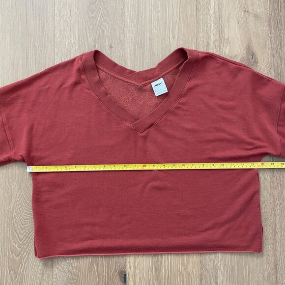 Nike Yoga Sweatshirt Women Medium Redstone Brown Rust Red Luxe Fleece DA0772-670 - Picture 8 of 12